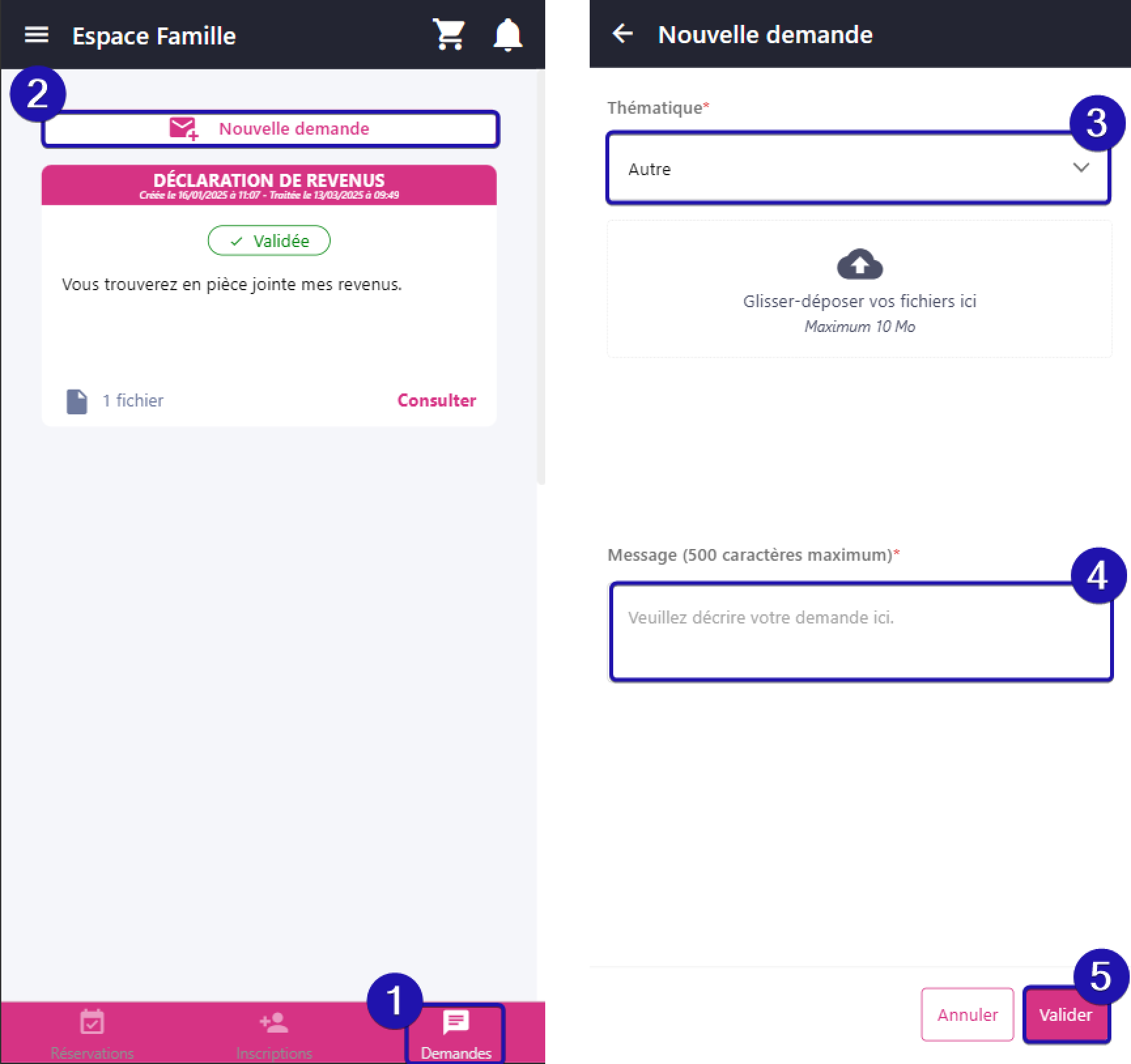 Comment envoyer une demande à la collectivité ?